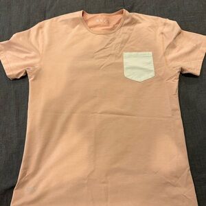 BYLT Basics Peach Tee with White Pocket